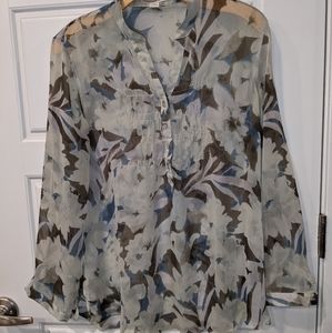 Coldwater Creek sheer long sleeve blouse